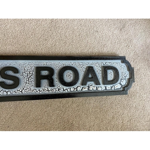 105 - A WOODEN KINGS ROAD PLATFORM SIGN, LENGTH 80CM