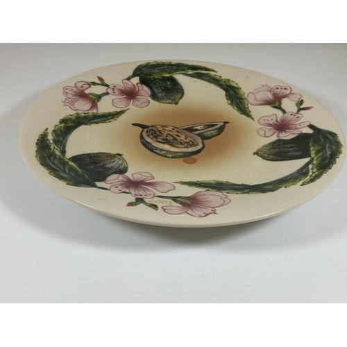 711 - A LIMITED EDITION COBRIDGE STONEWARE FRUIT PLATE, NUMBER 11/100, DIAMETER 28CM