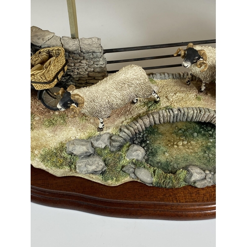 719 - A LIMITED EDITION BORDER FINE ARTS 'MILL FARM' SHEEP TABLEAU, SIGNED AYRES, NUMBERED  1085/1500, LEN... 