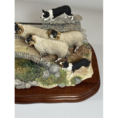 719 - A LIMITED EDITION BORDER FINE ARTS 'MILL FARM' SHEEP TABLEAU, SIGNED AYRES, NUMBERED  1085/1500, LEN... 