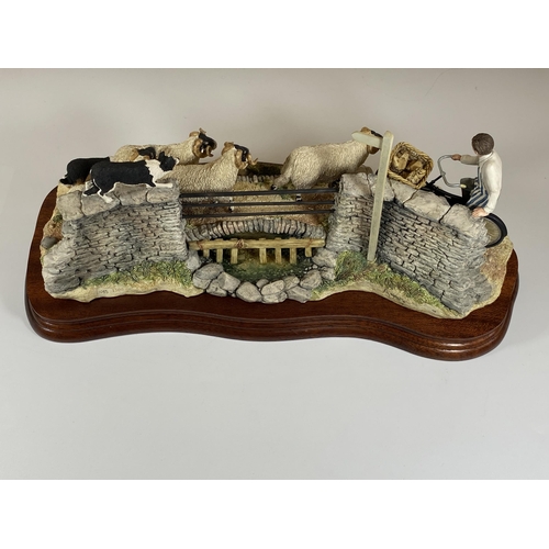 719 - A LIMITED EDITION BORDER FINE ARTS 'MILL FARM' SHEEP TABLEAU, SIGNED AYRES, NUMBERED  1085/1500, LEN... 