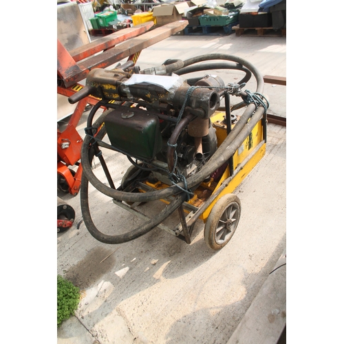 109 - A DIESEL BREAKER PACK WITH ELECTRIC STARTER AND ON A TROLLEY BASE BELIEVED IN WORKING ORDER BUT NO W... 