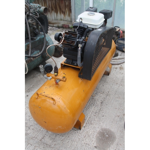 112 - A HEAVY DUTY MY2065QB AIR COMPRESSOR WITH 6.5HP  HONDA PULL START PETROL ENGINE NO VAT