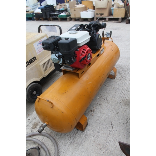 112 - A HEAVY DUTY MY2065QB AIR COMPRESSOR WITH 6.5HP  HONDA PULL START PETROL ENGINE NO VAT