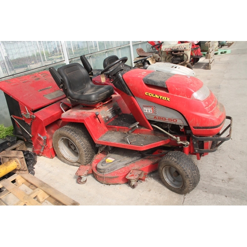 123 - A COUNTAX A20-50 RIDE ON LAWNMOWER COMPLETE WITH GRASS BOX WITH ATTATCHED ROLLER NO VAT