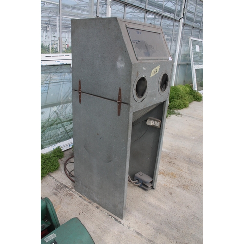 132 - A GALVANISED SHOT BLASTING TANK TO ALSO INCLUDE SOME TOOLS PLUS VAT