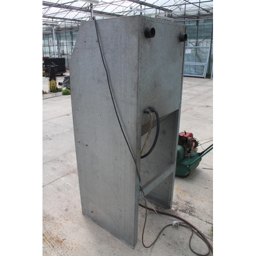 132 - A GALVANISED SHOT BLASTING TANK TO ALSO INCLUDE SOME TOOLS PLUS VAT