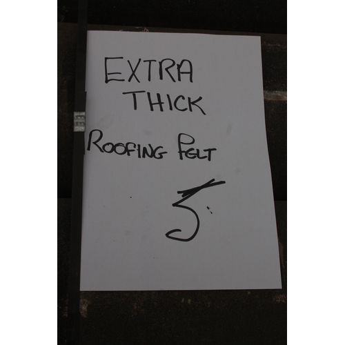 136 - FIVE ROLLS OF EXTRA THICK ROOFING FELT NO VAT