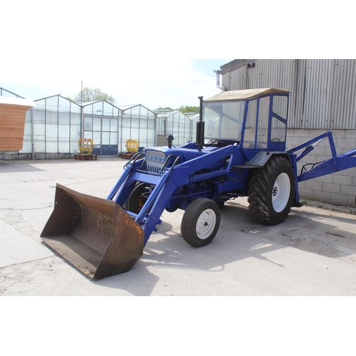 224 - A WORKING  FORD 3400 TRACTOR  WITH FRONT END LOADER & REAR END DITCHING ARM & BUCKET NO VAT