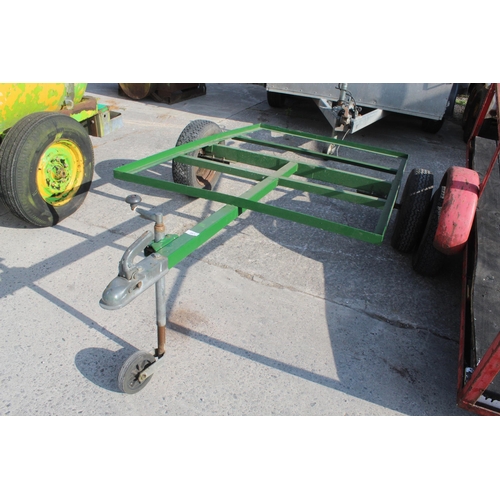 261 - A METAL FRAMED SINGLE AXLE CAR TRAILER BODY PLUS VAT