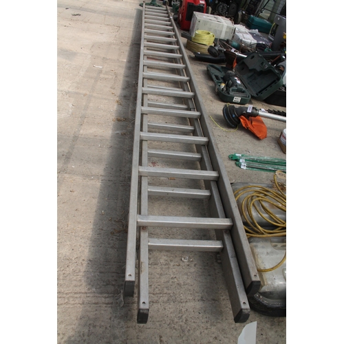 394 - YOUNG MAN DOUBLE LADDERS  NO VAT