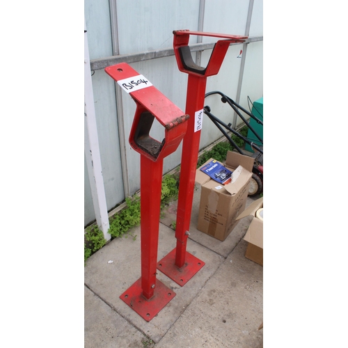 437 - TWO ADJUSTABLE BARRIER STANDS - NO VAT