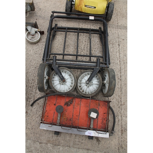 753 - TROLLEY AND GAS BURNER  + VAT