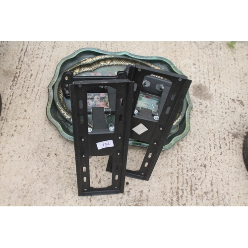 754 - 2 SPEAKER BRACKETS AND 2 TRAYS  + VAT