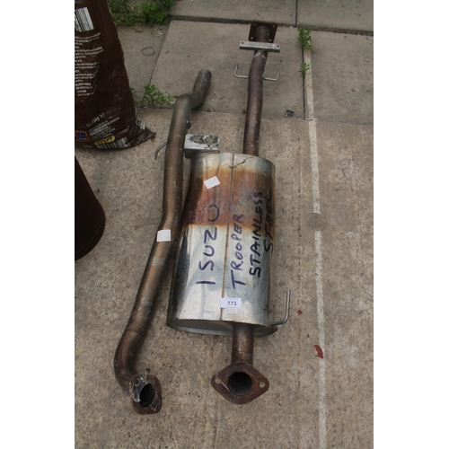 773 - ISUZU TROOPER STAINLESS STEEL EXHAUST (AS NEW) X 2  NO VAT