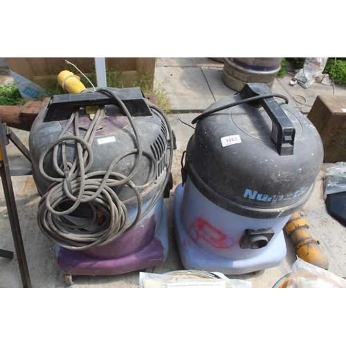 1563 - 2 VACUUM CLEANERS  NO VAT