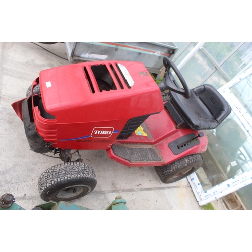 133 - A TORO 13-38XL RIDE ON LAWNMOWER, LACKING CUTTING DECK AND GRASS BOX NO VAT