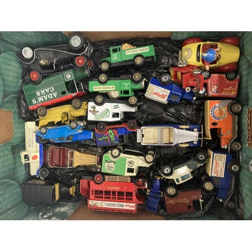 364 - A QUANTITY OF LLEDO, CORGI AND MATCHBOX VINTAGE VANS AND CARS