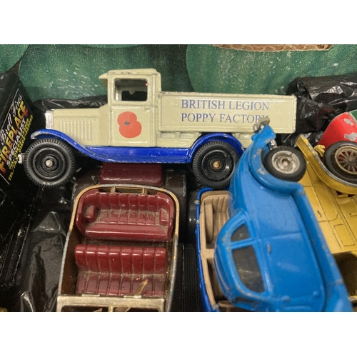 364 - A QUANTITY OF LLEDO, CORGI AND MATCHBOX VINTAGE VANS AND CARS