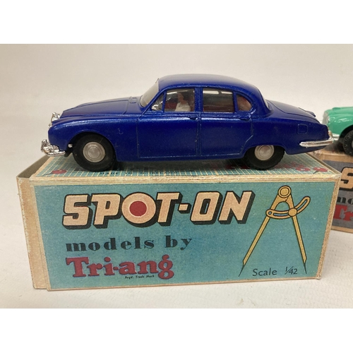 368 - THREE SPOT-ON BOXED MODELS TO INCLUDE A MORRIS MINOR 1000 (NO 289), A JAGUAR S-TYPE (NO 276) AND A J... 