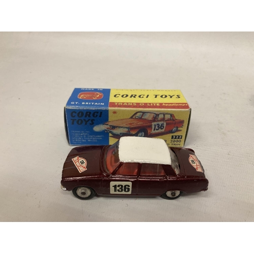 369 - THREE BOXED CORGI MODELS TO INCLUDE A RILEY PATHFINDER SALOON (NO 205), A VAUXHALL VELOX SALOON (NO ... 