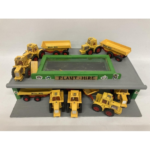 378 - A PLANT YARD LAYOUT WITH A QUANTITY OF MUIR HILL DUMPER TRUCKS