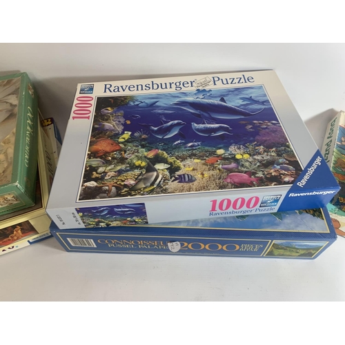 402 - A QUANTITY OF JIGSAW PUZZLES TO INCLUDE CHILDREN'S - 7 IN TOTAL