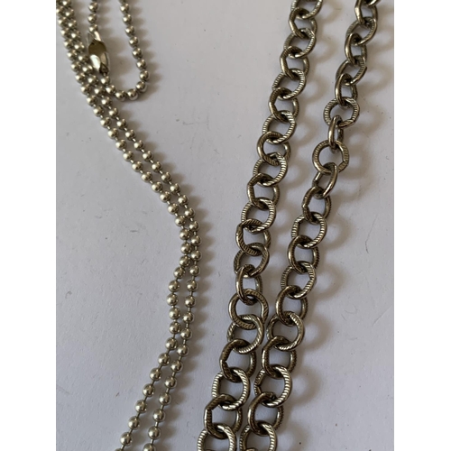 561 - TWO SILVER NECKLACES