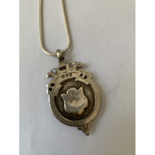 598 - A SILVER FOB NECKLACE