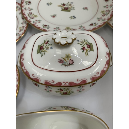 120 - A QUANTITY OF WEDGWOOD 'BIANCA' TO INCLUDE A CAKE PLATE, SIDE PLATES, CREAM JUG AND SUGAR BOWL