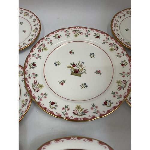 120 - A QUANTITY OF WEDGWOOD 'BIANCA' TO INCLUDE A CAKE PLATE, SIDE PLATES, CREAM JUG AND SUGAR BOWL