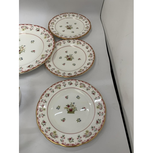 120 - A QUANTITY OF WEDGWOOD 'BIANCA' TO INCLUDE A CAKE PLATE, SIDE PLATES, CREAM JUG AND SUGAR BOWL