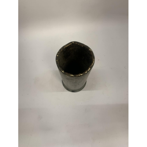 144 - A BRASS TRENCH ART VASE