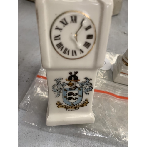 146 - FOUR CRESTED WARE CLOCKS