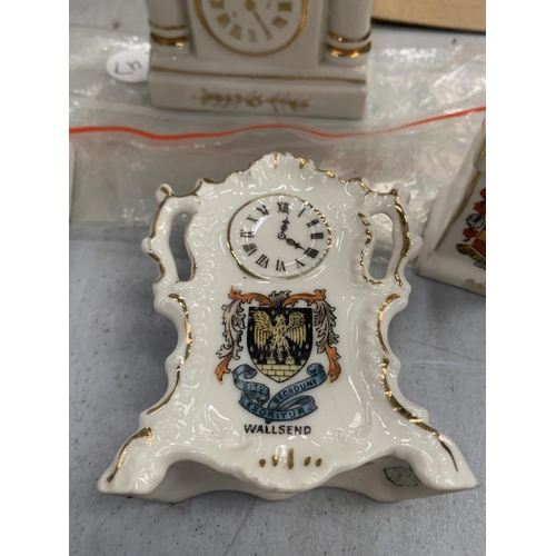 146 - FOUR CRESTED WARE CLOCKS