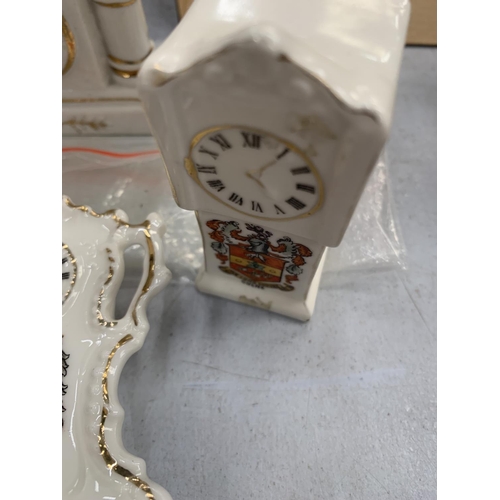 146 - FOUR CRESTED WARE CLOCKS