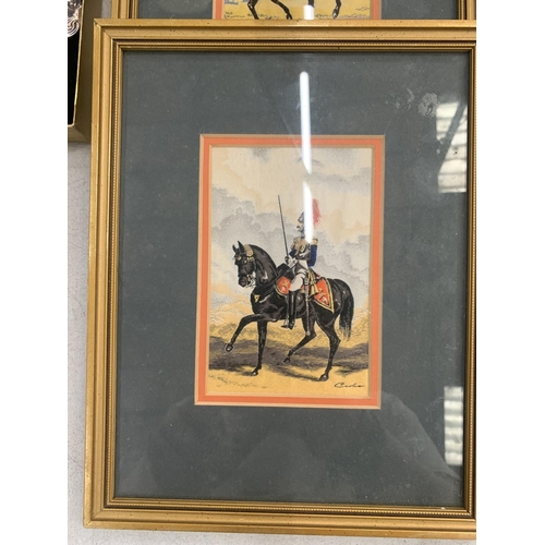 151 - TWO FRAMED CASH'S SILKS OF MILITARY FIGURES ON HORSEBACK