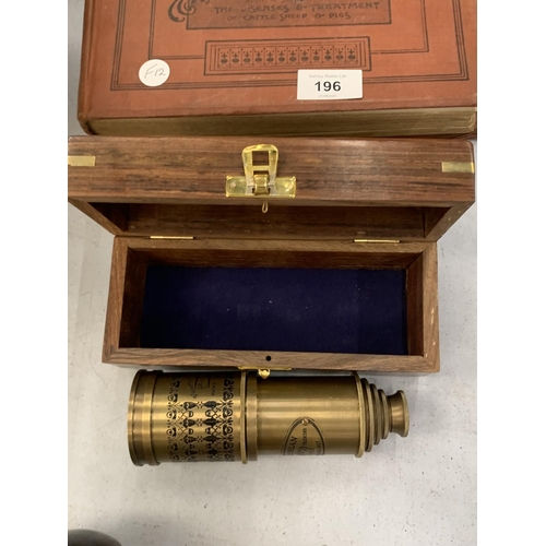 195 - A BOXED BRASS VINTAGE STYLE TELESCOPE 'VICTORIAN MARINE'