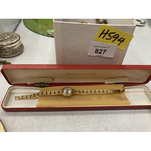 827 - A BOX OF ASSORTED WATCHES, ROTARY, AVIA ETC