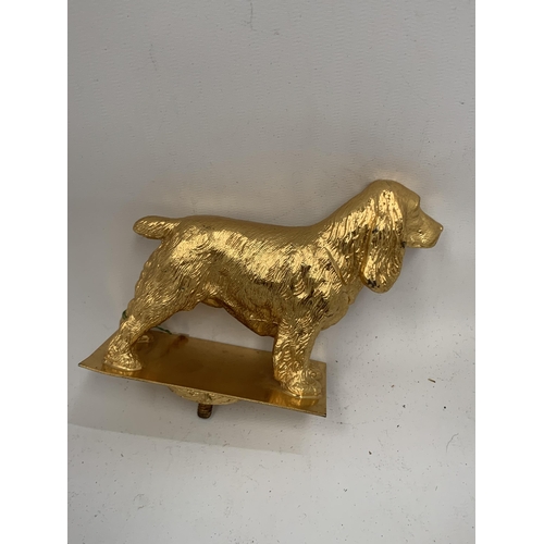 19 - A VINTAGE GOLD PAINTED COCKER SPANIEL DOG MASCOT