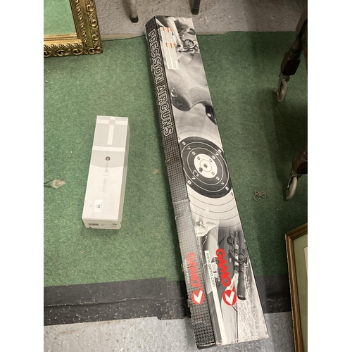 59 - A BOXED GAMO .22 AIR RIFLE WITH HAWKE SCOPE ETC