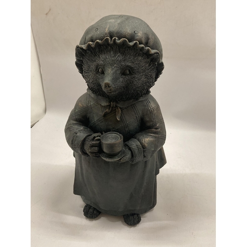 67 - A MRS HEDGEHOG GARDEN ORNAMENT, HEIGHT 38CM