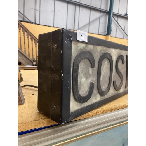 71 - A 'COSWORTH' ILLUMINATED BOX SIGN, 20 X 86.5CM