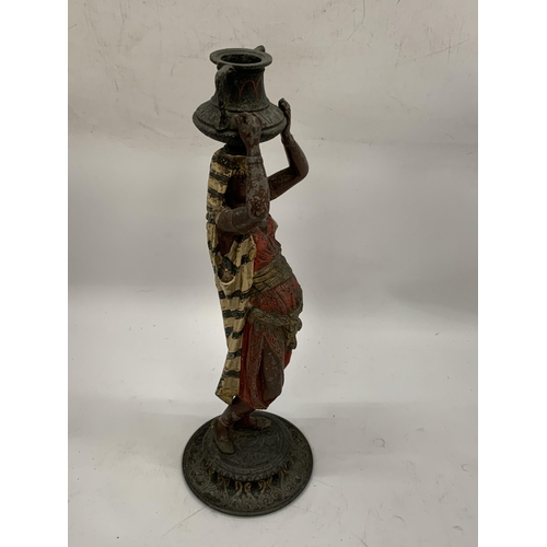 8 - A COLD PAINTED AUSTRIAN FIGURE OF A WATER CARRIER, HEIGHT 37CM