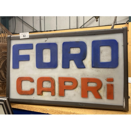 82 - A FORD CAPRI ILLUMINATED BOX SIGN