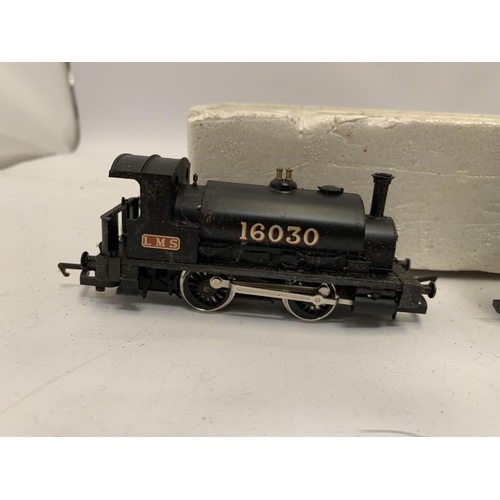 412 - TWO 00 GAUGE TANK ENGINES TO INCLUDE A HORNBY 0-4-0 LMS NO. 16030 AND A 0-6-0 GWR NUMBER 8751