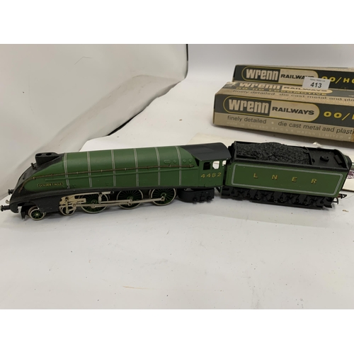 413 - TWO WRENN RAILWAYS 00 GAUGE LOCOMOTIVES - A 4-6-2 'DUCHESS OF HAMILTON' WITH TENDER AND A 4-6-2 'MAL... 