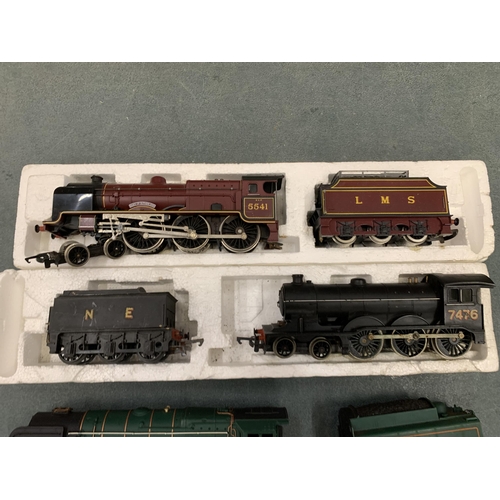 417 - THREE 00 GAUGE STEAM LOCOMOTIVES WITH TENDERS TO INCLUDE A HORNBY 4-6-0 'DUKE OF SUTHERLAND' , A HOR... 