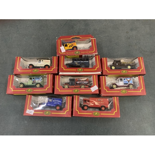 431 - NINE BOXED CAMEO FROM CORGI MODEL VANS