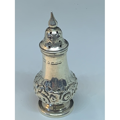 622 - A HALLMARKED SILVER PEPPER POT